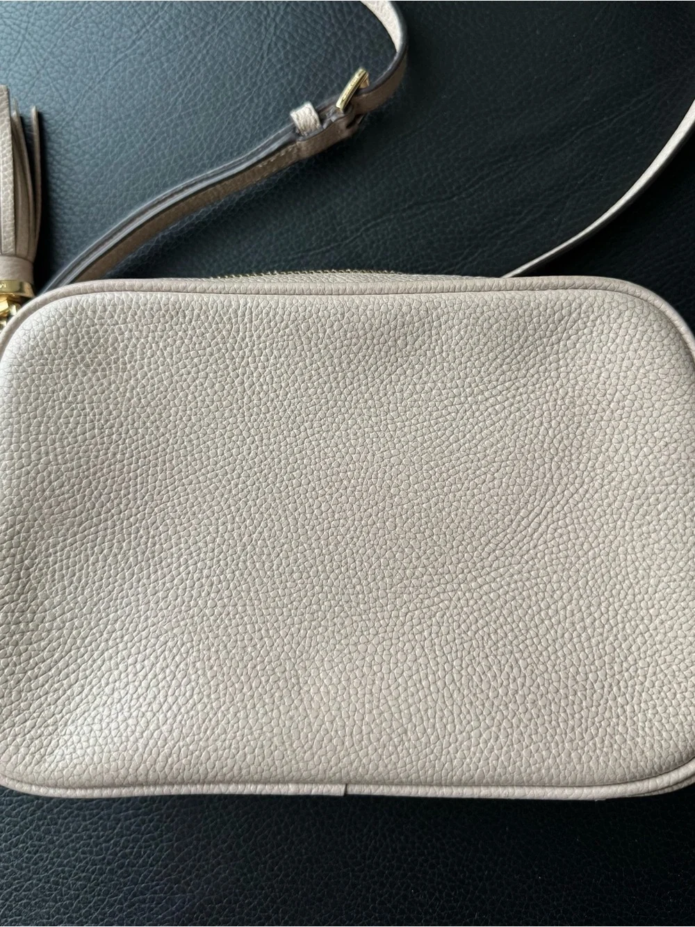 Michael Kors Pebbled Leather Crossbody in Light Beige with Gold Hardware - Picture 2 of 9